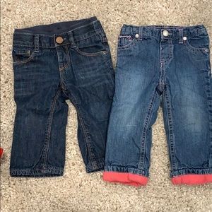 Bundle of fleece lined jeans